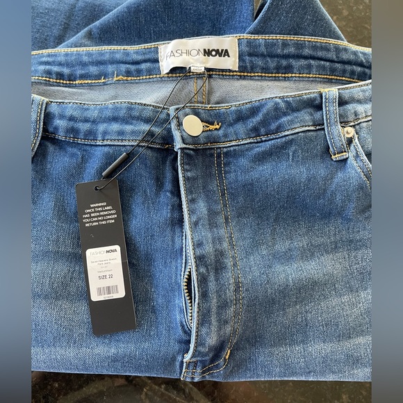 Fashion Novq stretch flare jeans with distressing - Picture 7 of 7